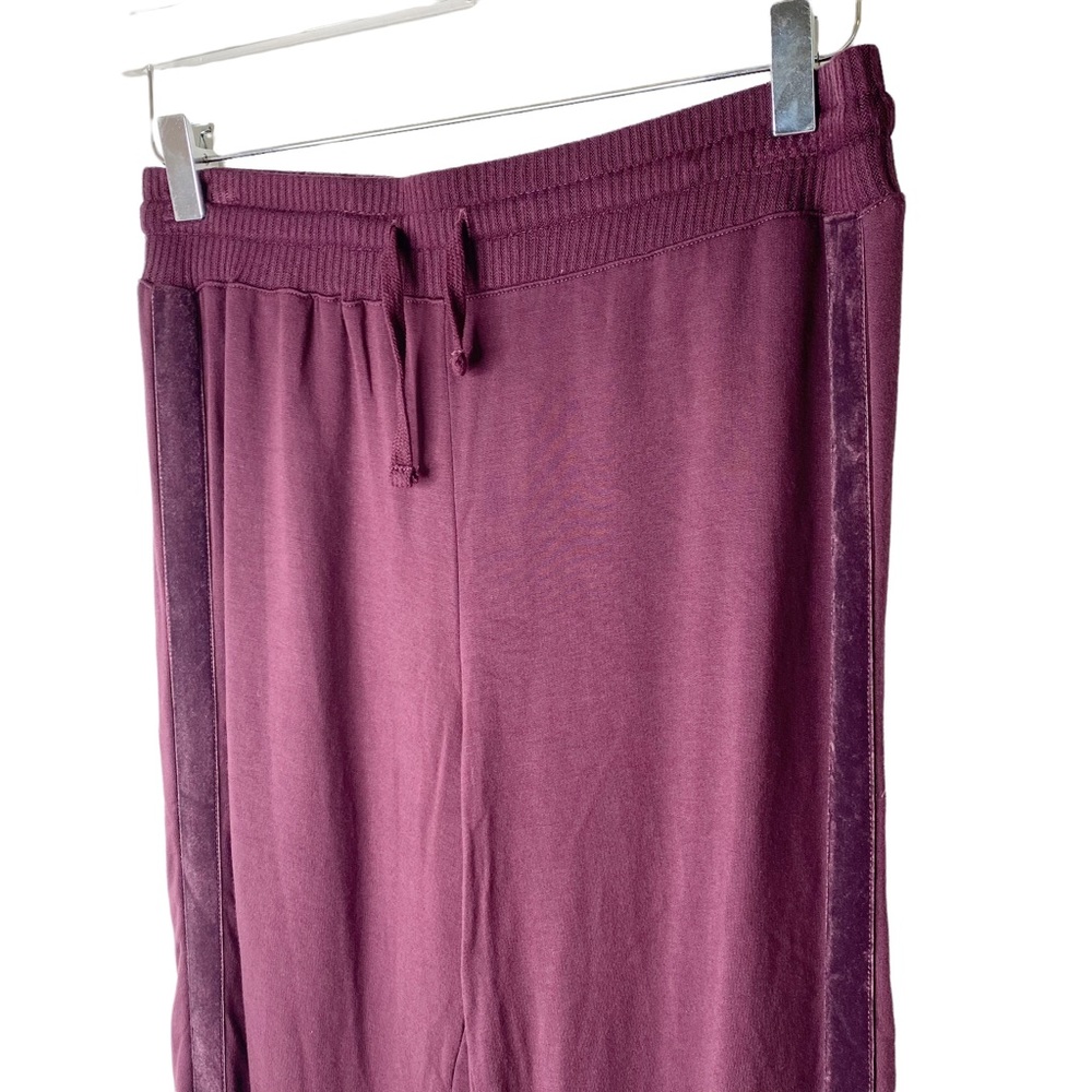 Splendid Collection Joggers Black Cherry Eggplant Velvet Trim XS - Picture 6 of 8